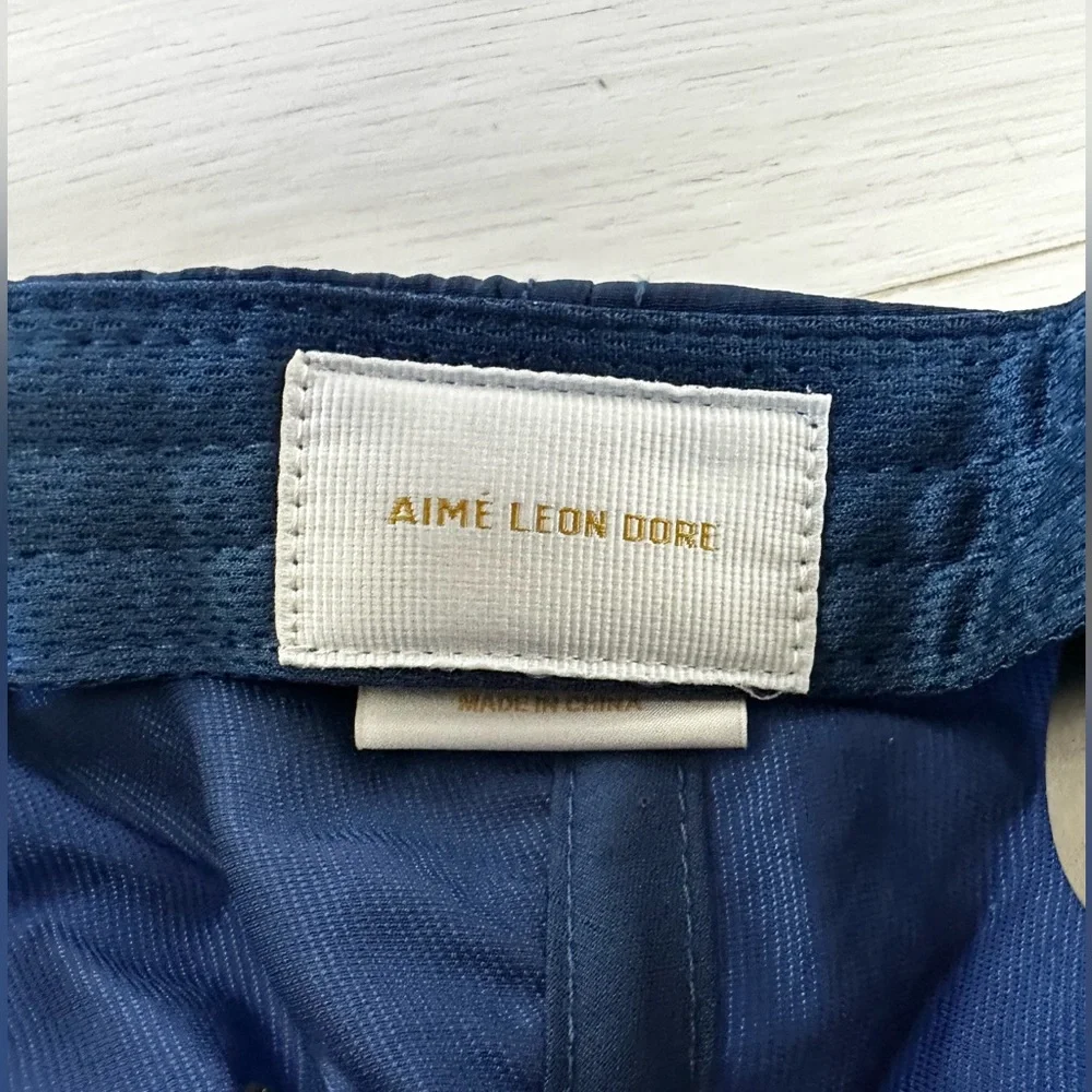 NEW AIME LEON DORE script sport nylon twill 6 panel hat cap navy